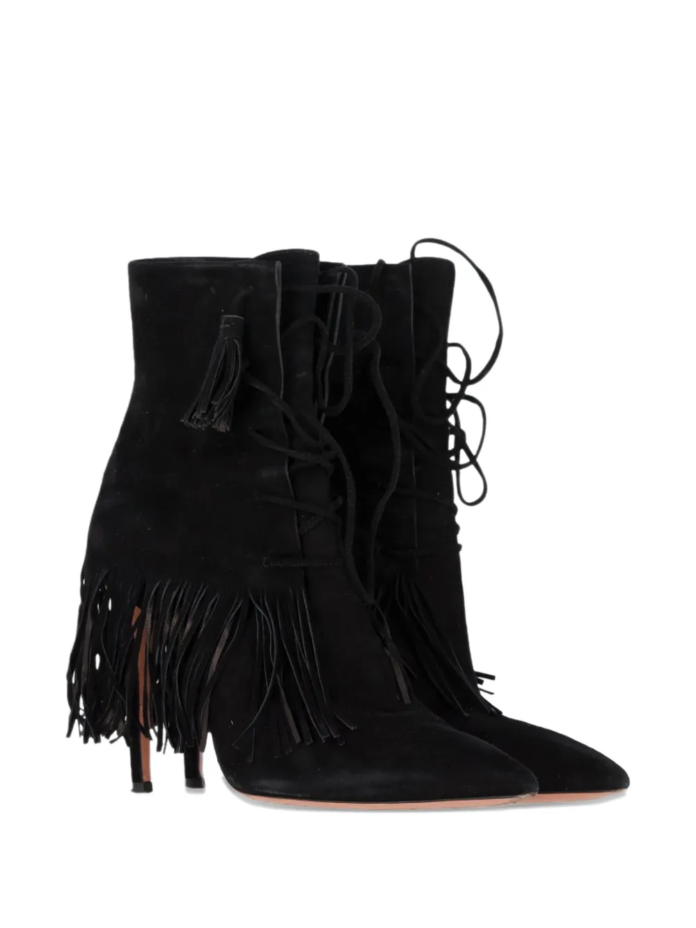 Mustang Fringed Heeled Ankle Boots