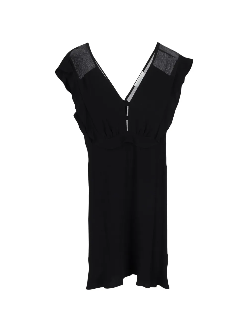 SANDRO V-neck ruffle dress - Nero