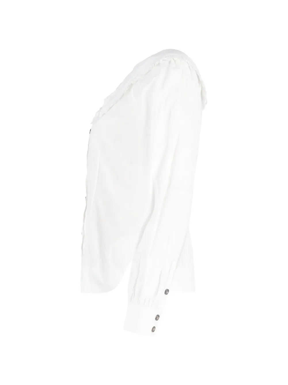 Oversized-Collar Button-Up Shirt