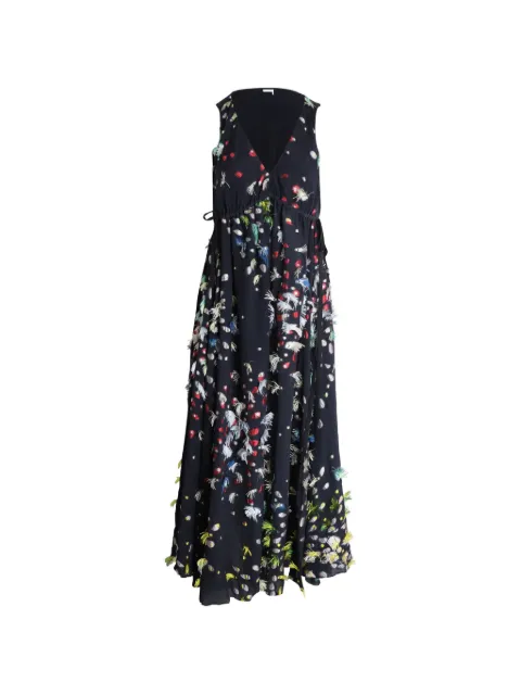 Chloé Vintage V-neck embroidered sleeveless maxi dress