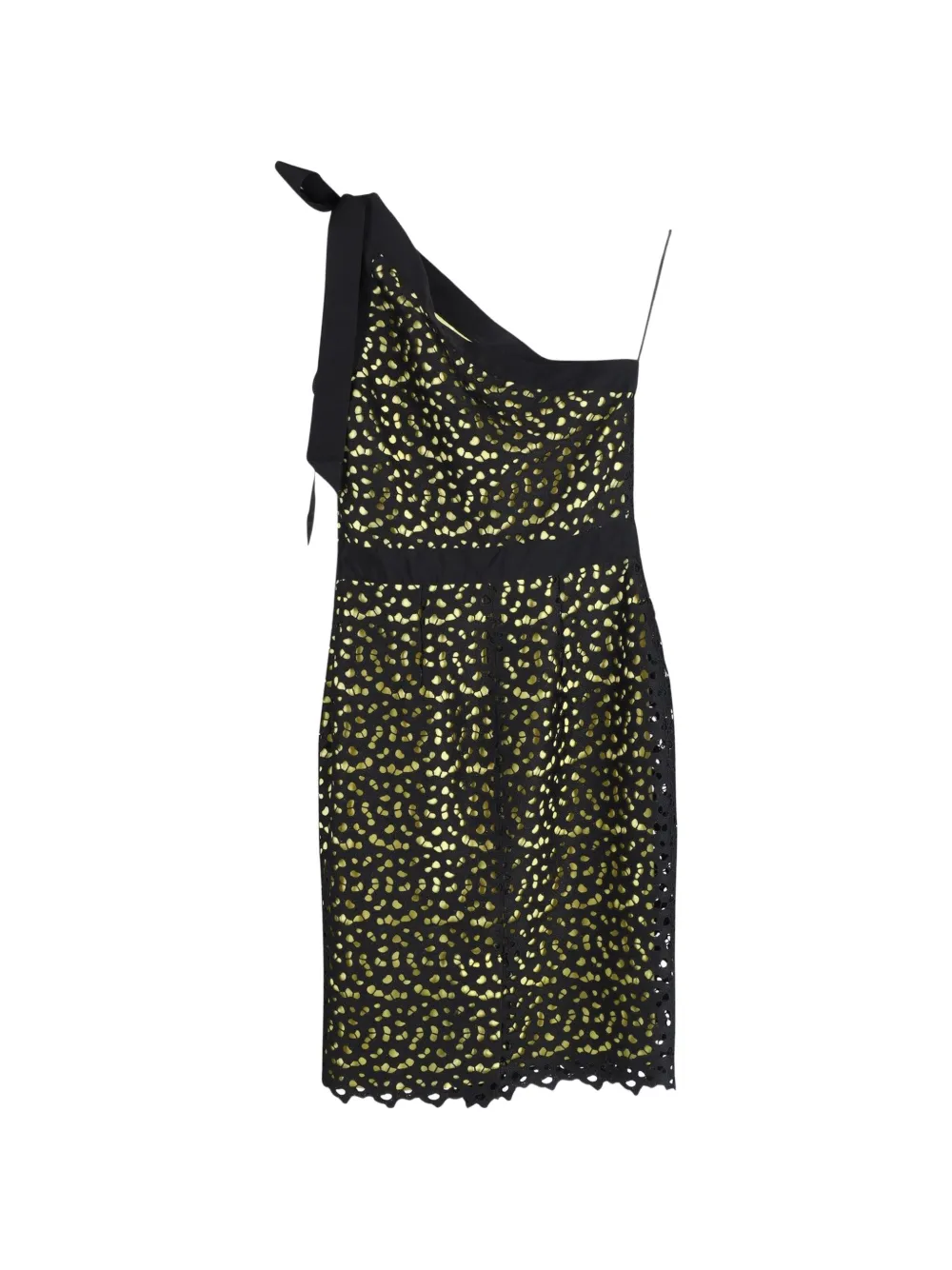 Boutique Moschino one-shoulder lace-hem dress - Nero