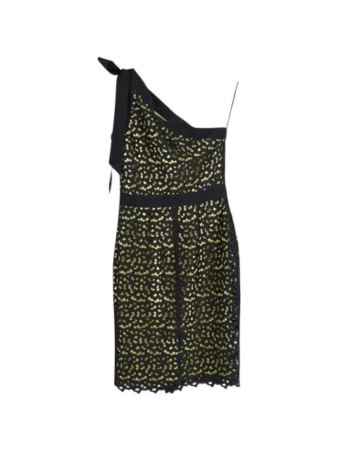 Boutique Moschino one-shoulder lace-hem dress