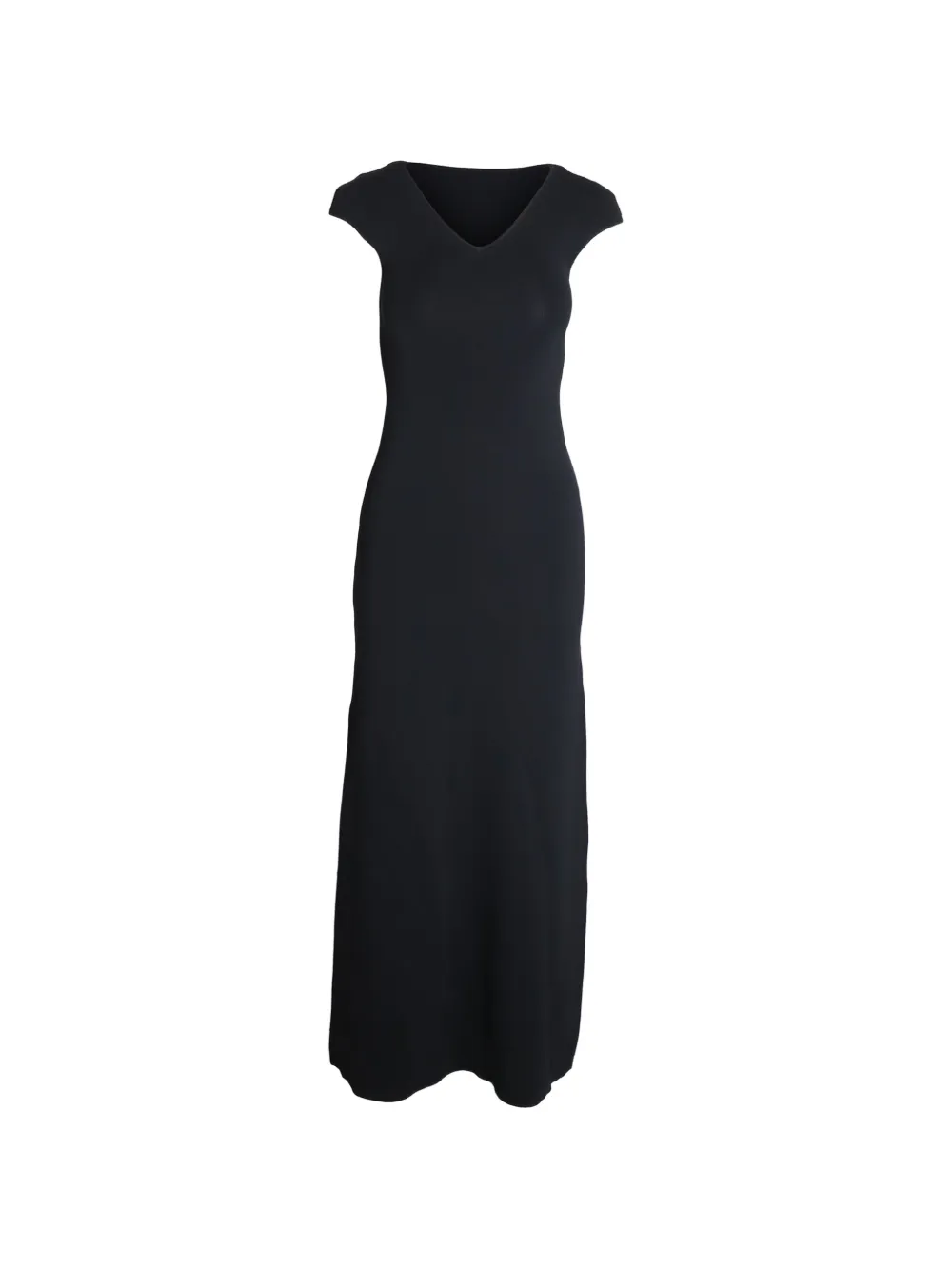 TOTEME V-neck short-sleeve maxi dress - Nero