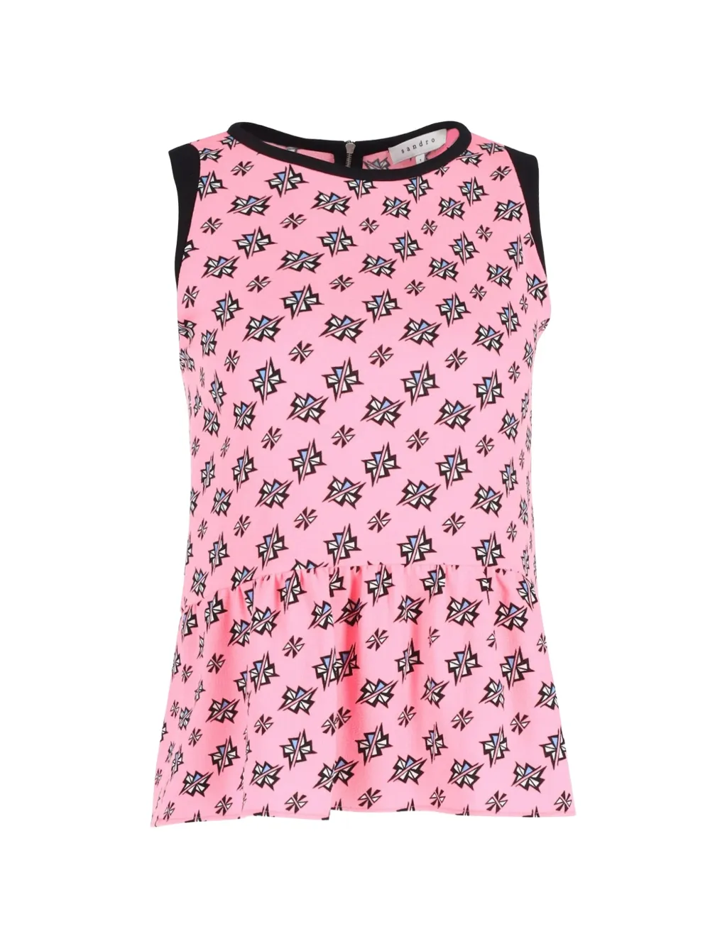 SANDRO printed peplum top - Rosa