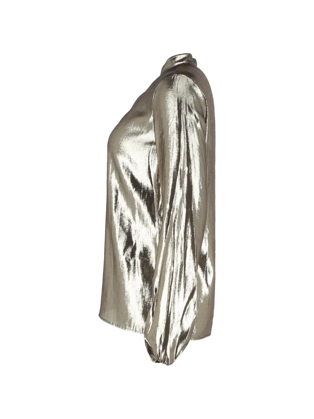 Metallic Long-Sleeve Blouse