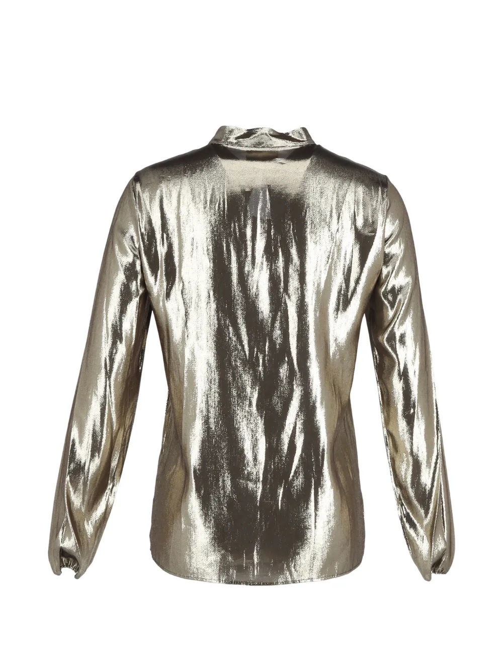 Metallic Long-Sleeve Blouse
