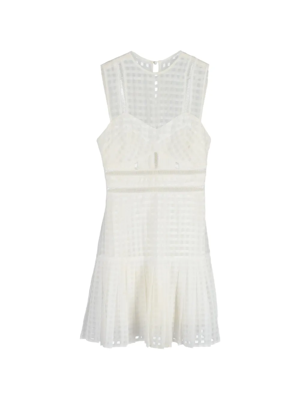 Self-Portrait crew-neck mini dress - Bianco