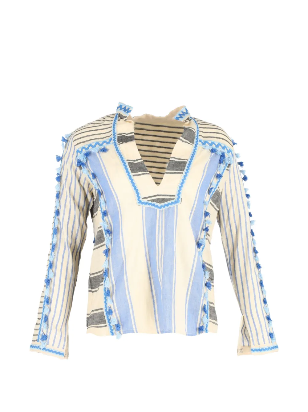 Dodo Bar Or striped tassel blouse - Toni neutri
