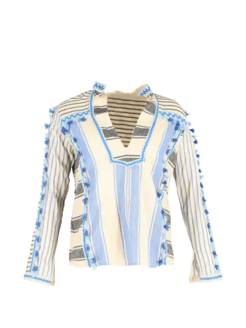 Dodo Bar Or striped tassel blouse