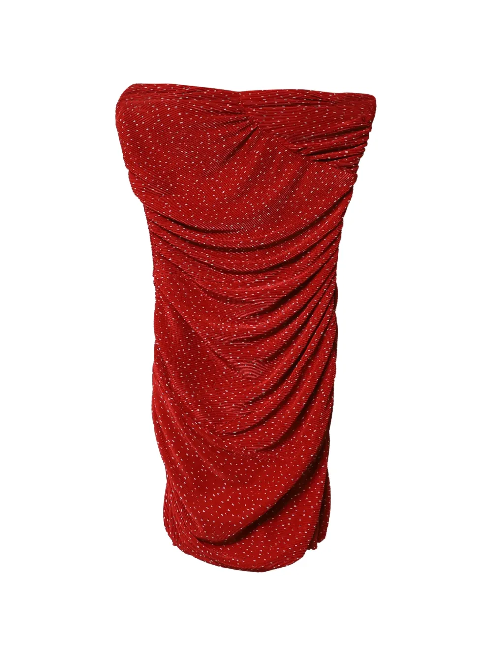 Maje polka-dot ruched mini dress - Rosso