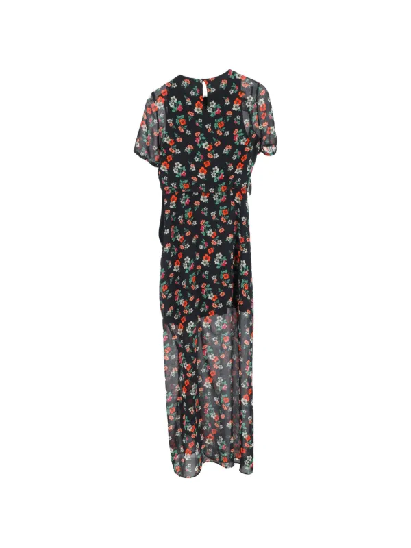 maje floral print midi dress Organic print midi-length dress