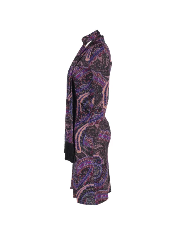 etro purple dress Etro Wool-Blend Shift Dress