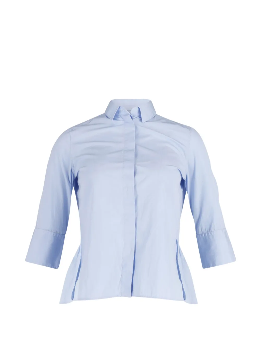 Valentino Pre-Owned concealed front peplum shirt - Blu