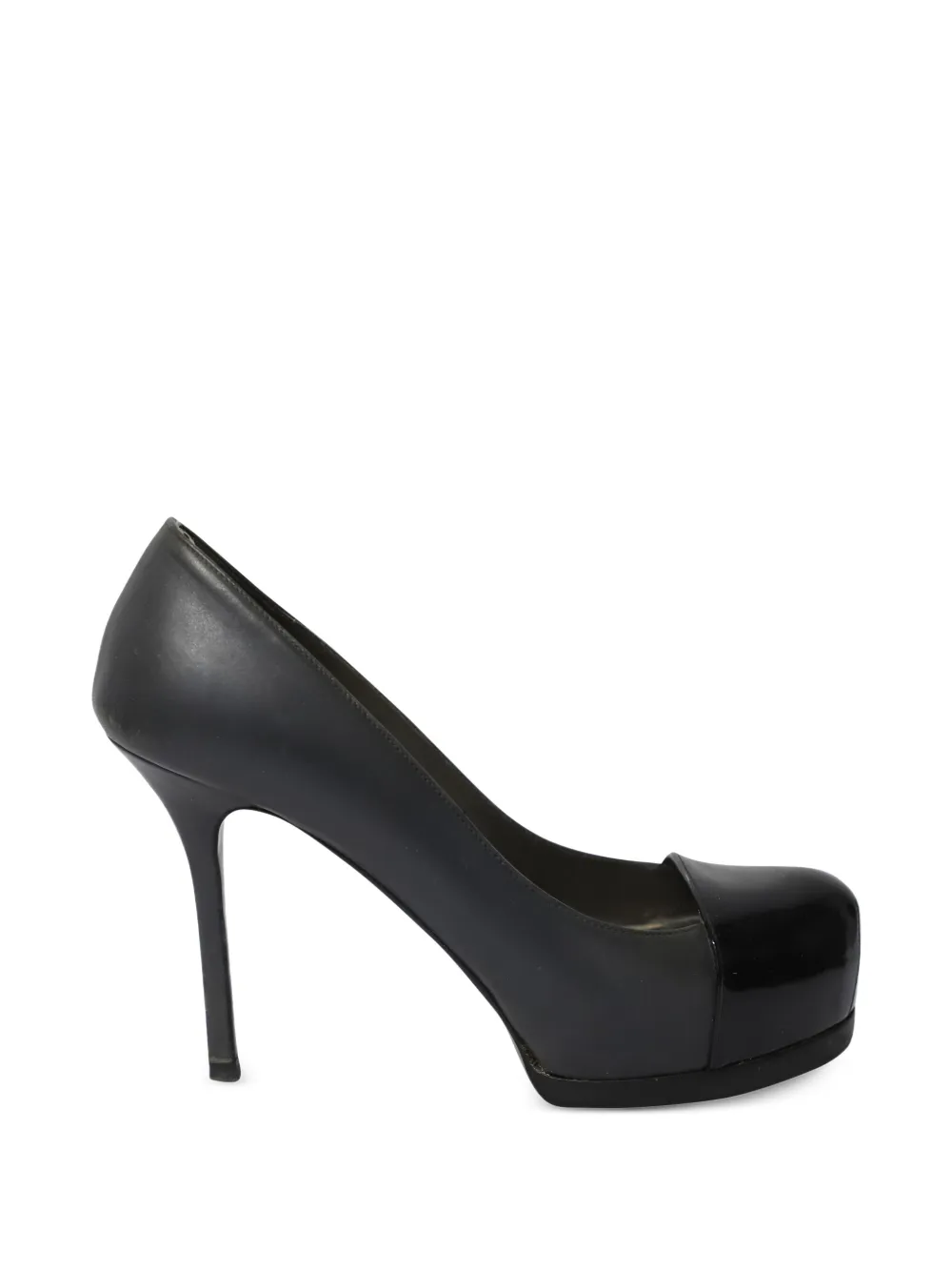 Saint Laurent Pre-Owned cap-toe platform pumps - Schwarz