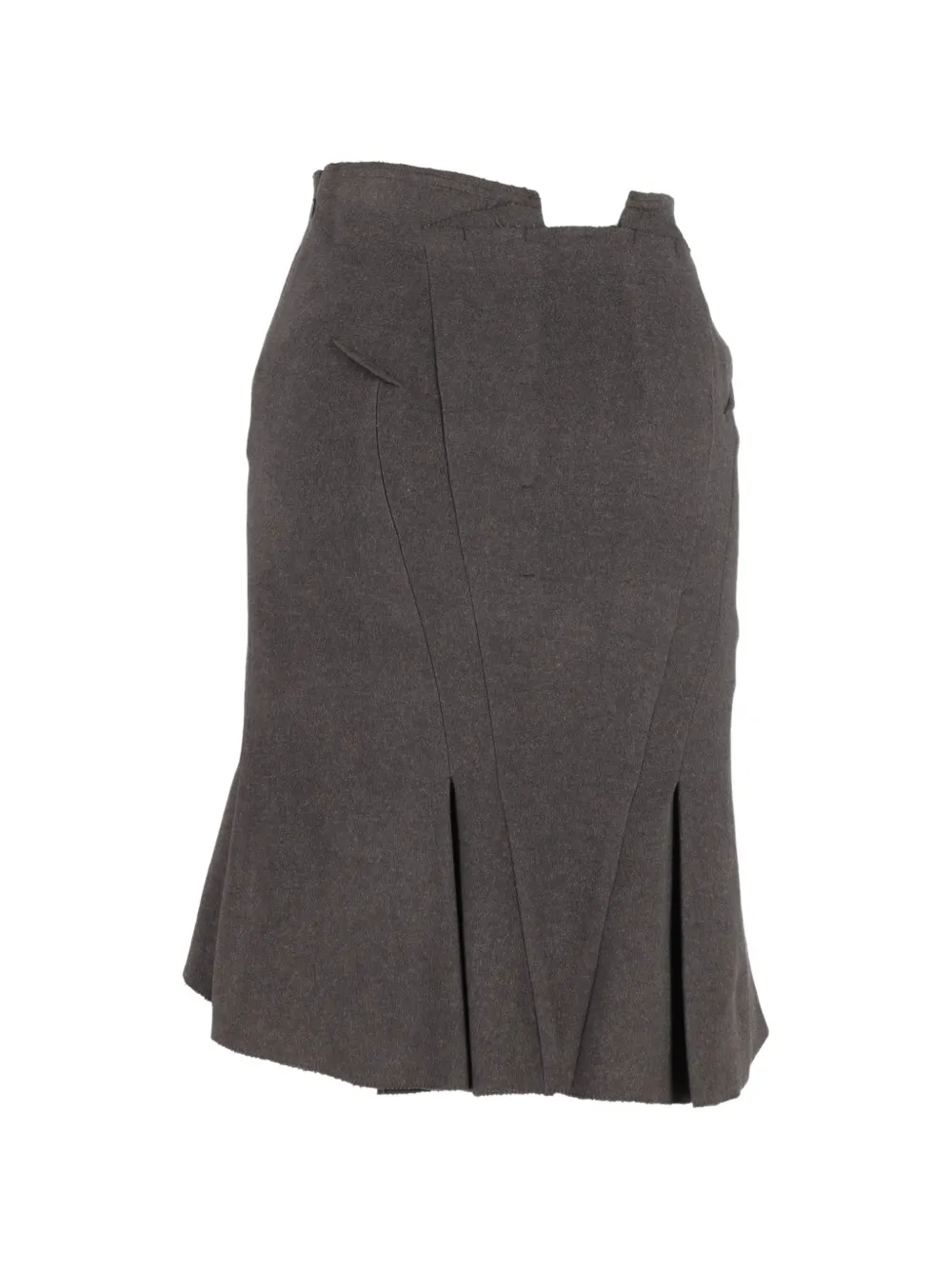 Plated Asymmetrical Midi Skirt