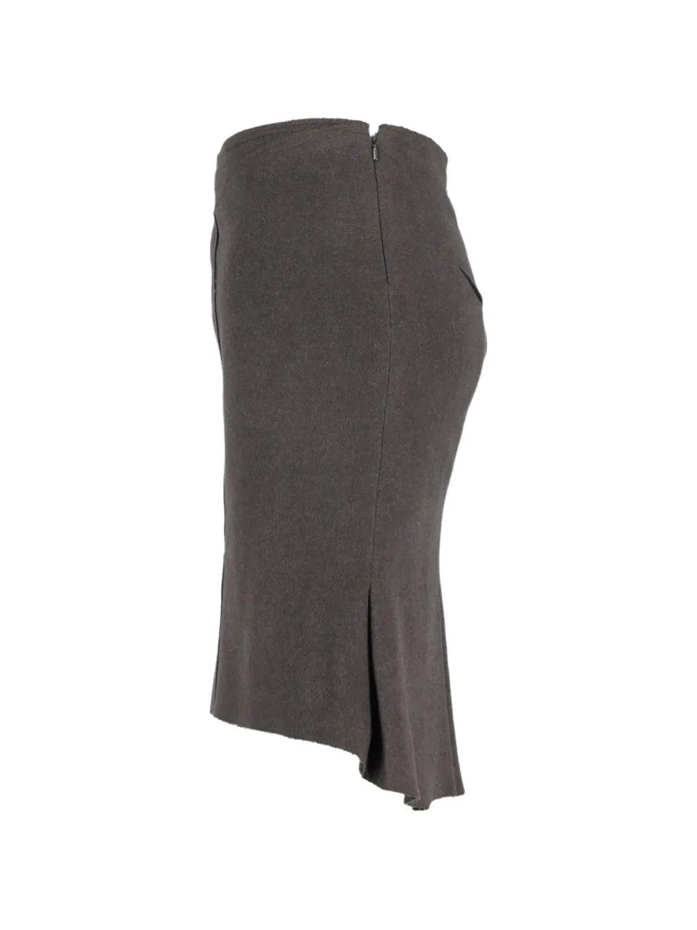 Plated Asymmetrical Midi Skirt