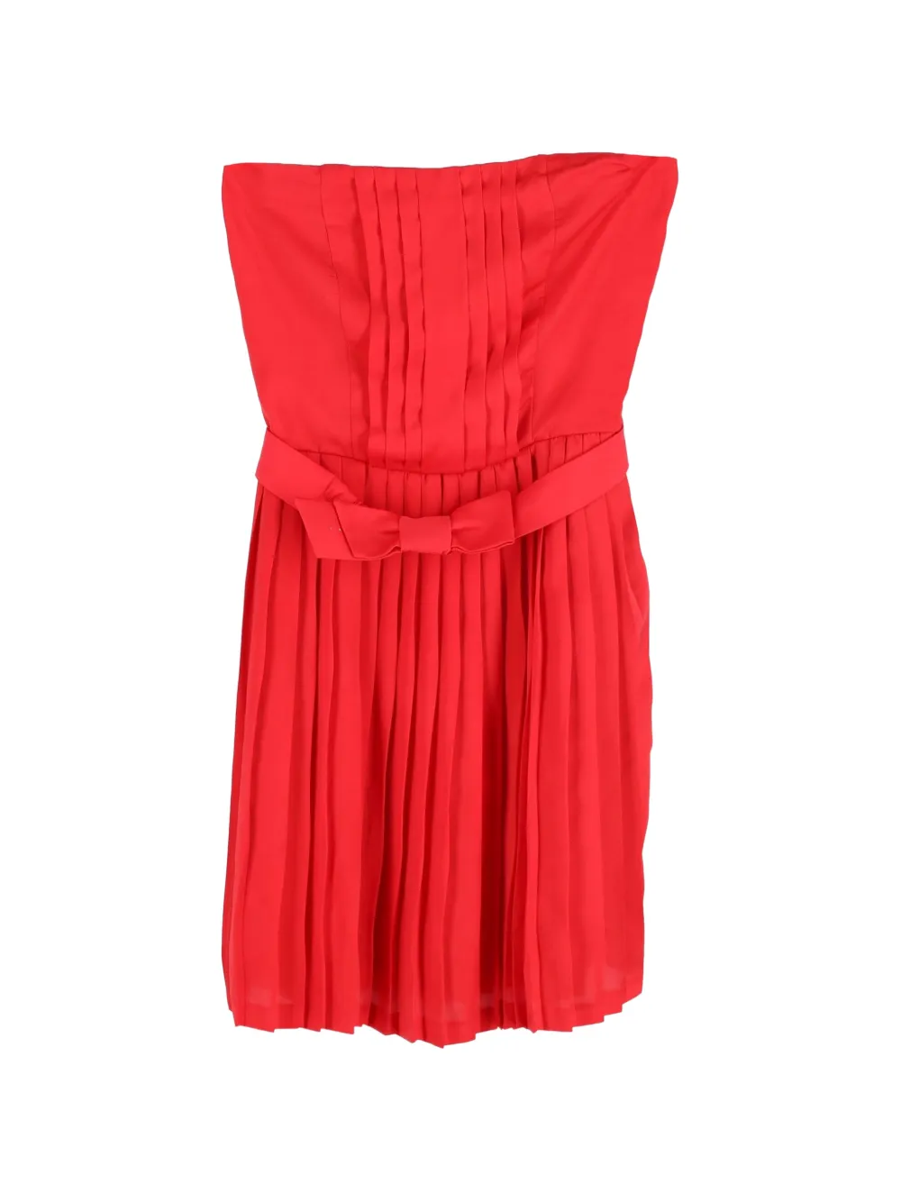 SANDRO pleated strapless mini dress - Rosso
