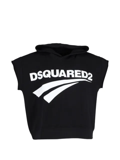 DSQUARED2 sleeveless logo hoodie