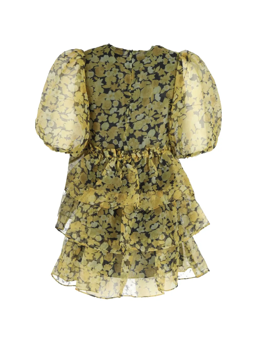 Ruffled Tiered Floral-Print Mini Dress