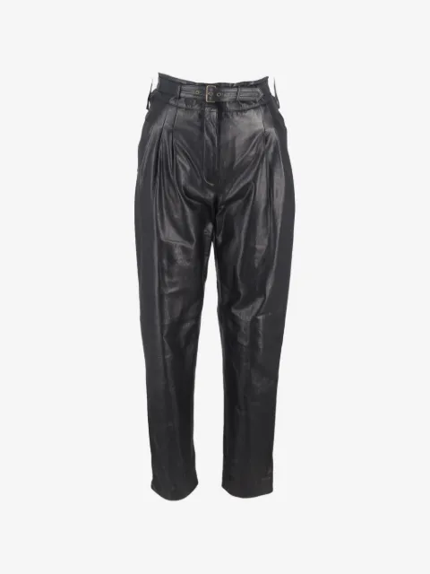 Alberta Ferretti Vintage pantalon en cuir à taille ceinturée