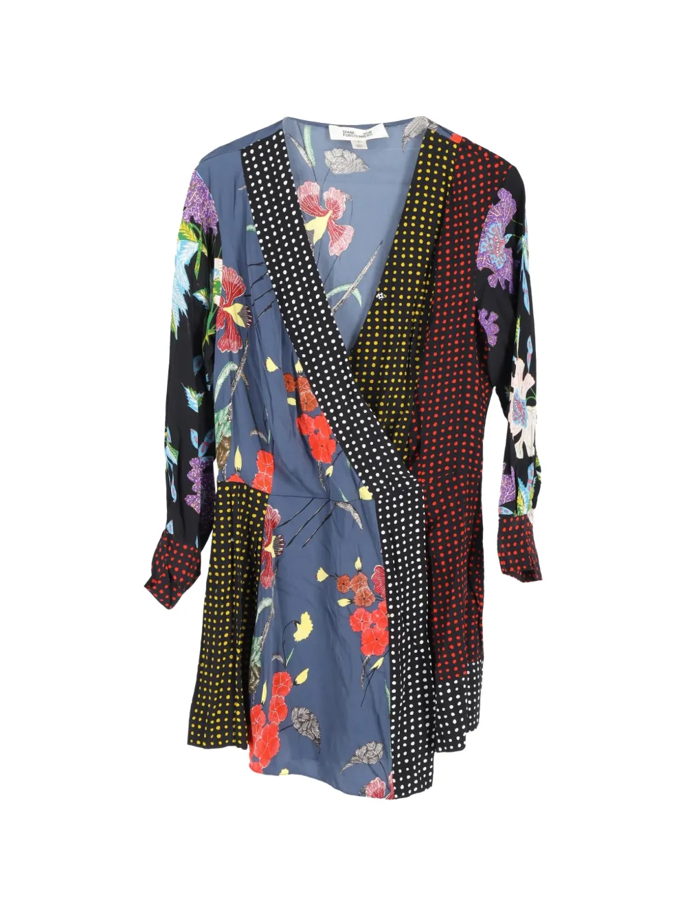 Diane Von Furstenberg Vintage multiple-print mini dress - Blu