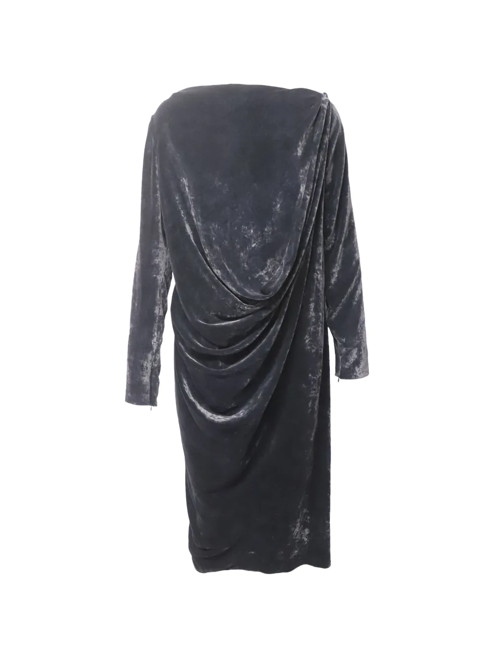 Lanvin Pre-Owned draped velvet dress - Nero