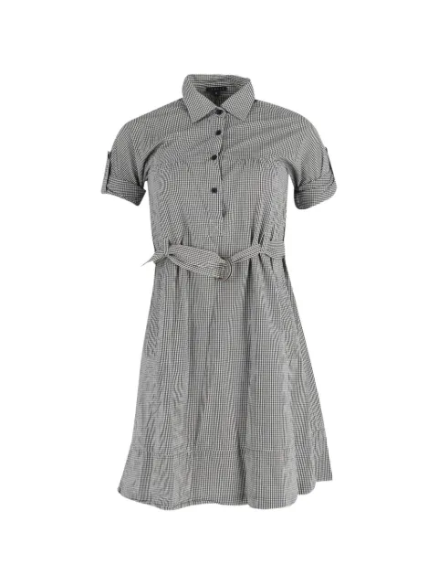 Theory  gingham-print belted mini shirt dress