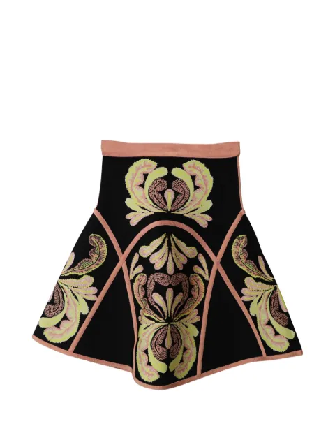 Herve Leger printed flared midi skirt