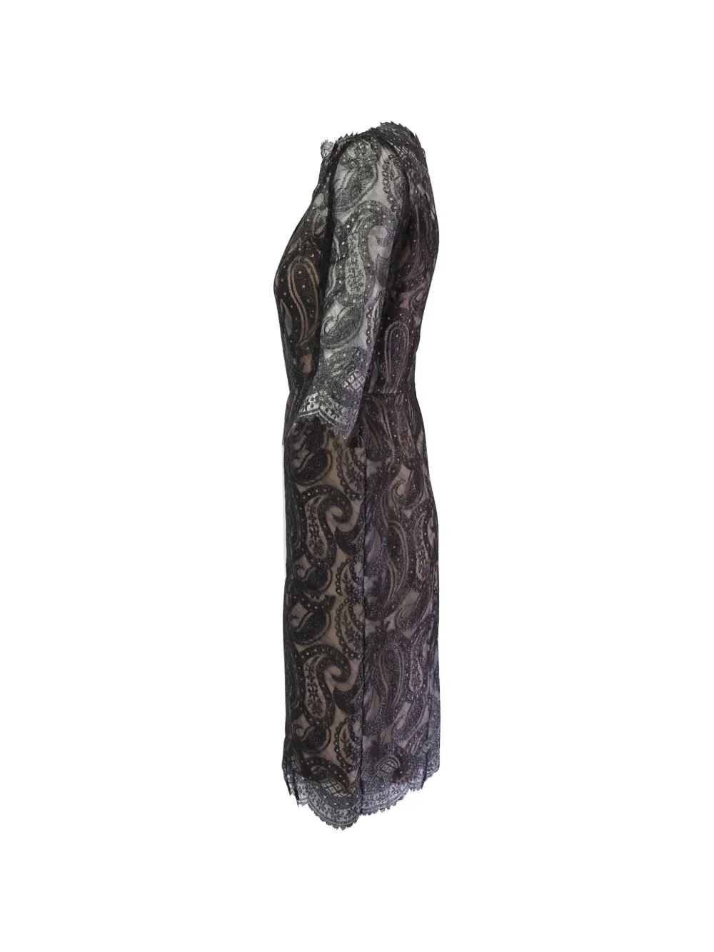 ERDEM paisley lace shift dress - Nero
