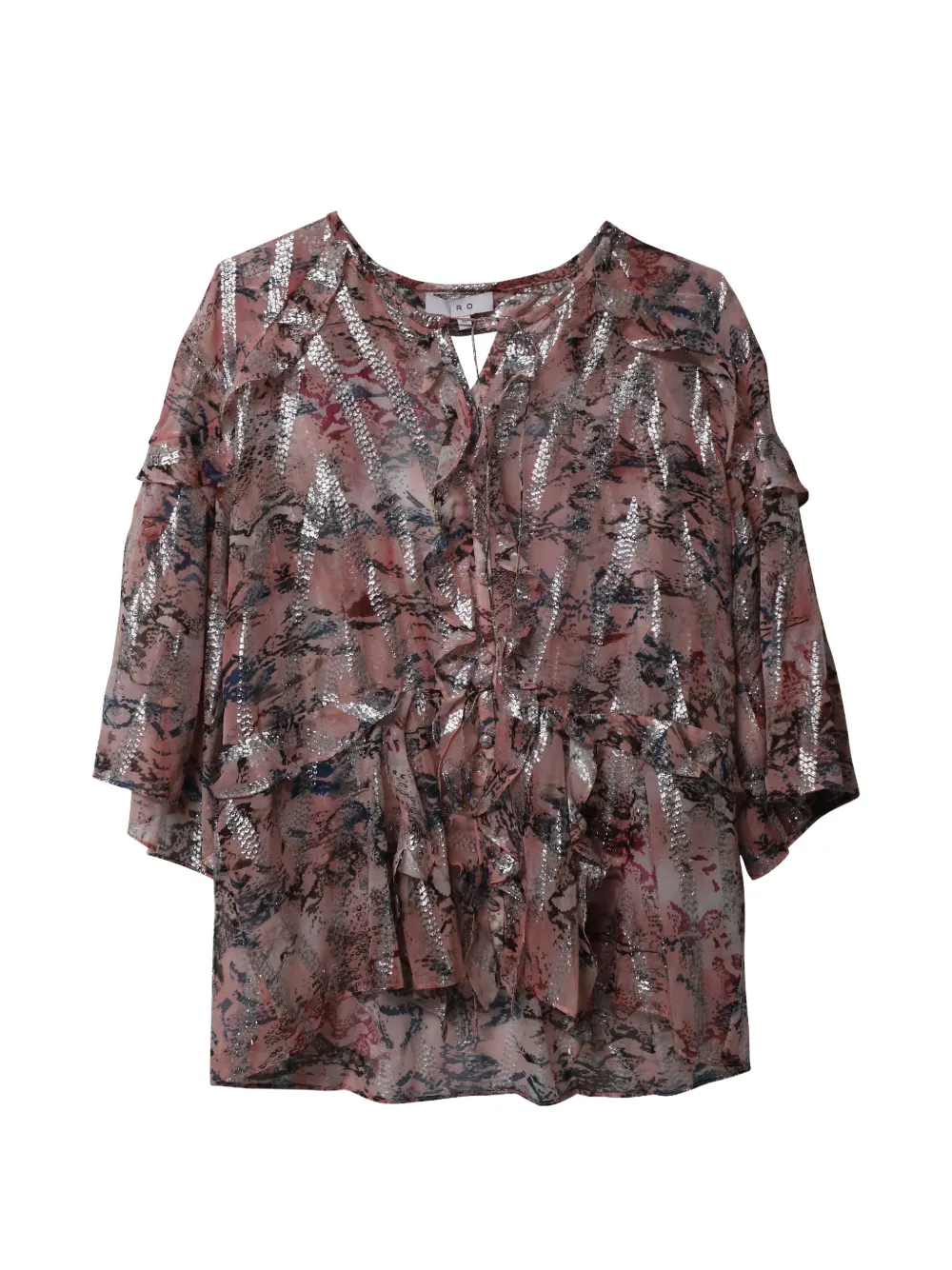 IRO floral metallic open-back blouse - Rosa