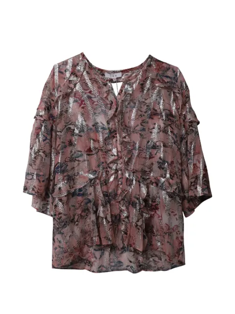 IRO blusa metalizada con espalda abierta