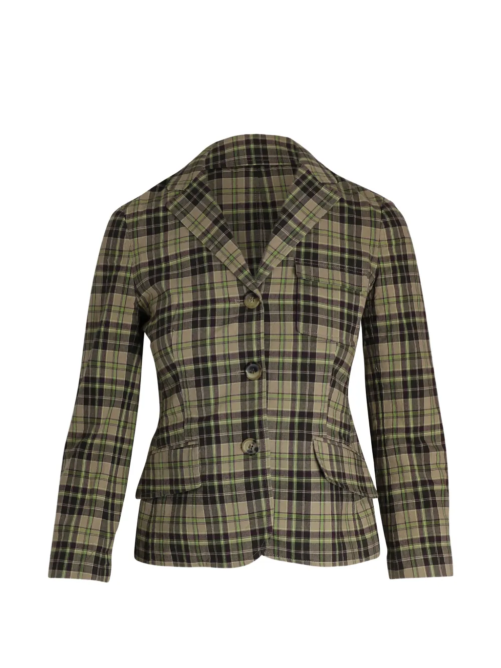 Pre-owned Theory Tartan Print Blazer In Neutral
