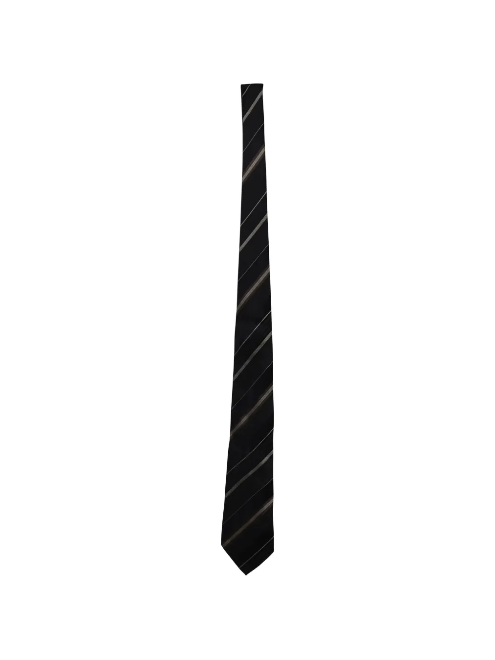 Giorgio Armani Pre-Owned striped silk tie - Nero