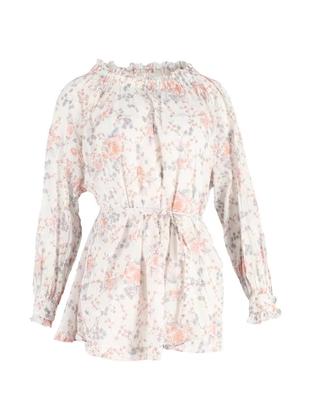 Maje floral print off shoulder dress - Bianco