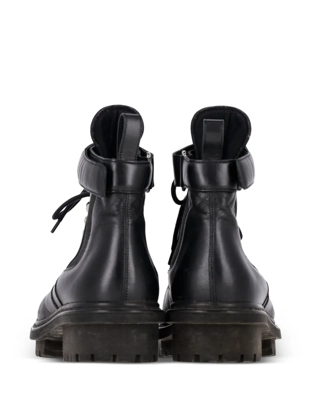  Balenciaga Pre-owned Lace-up Leather Combat Boots - Black 