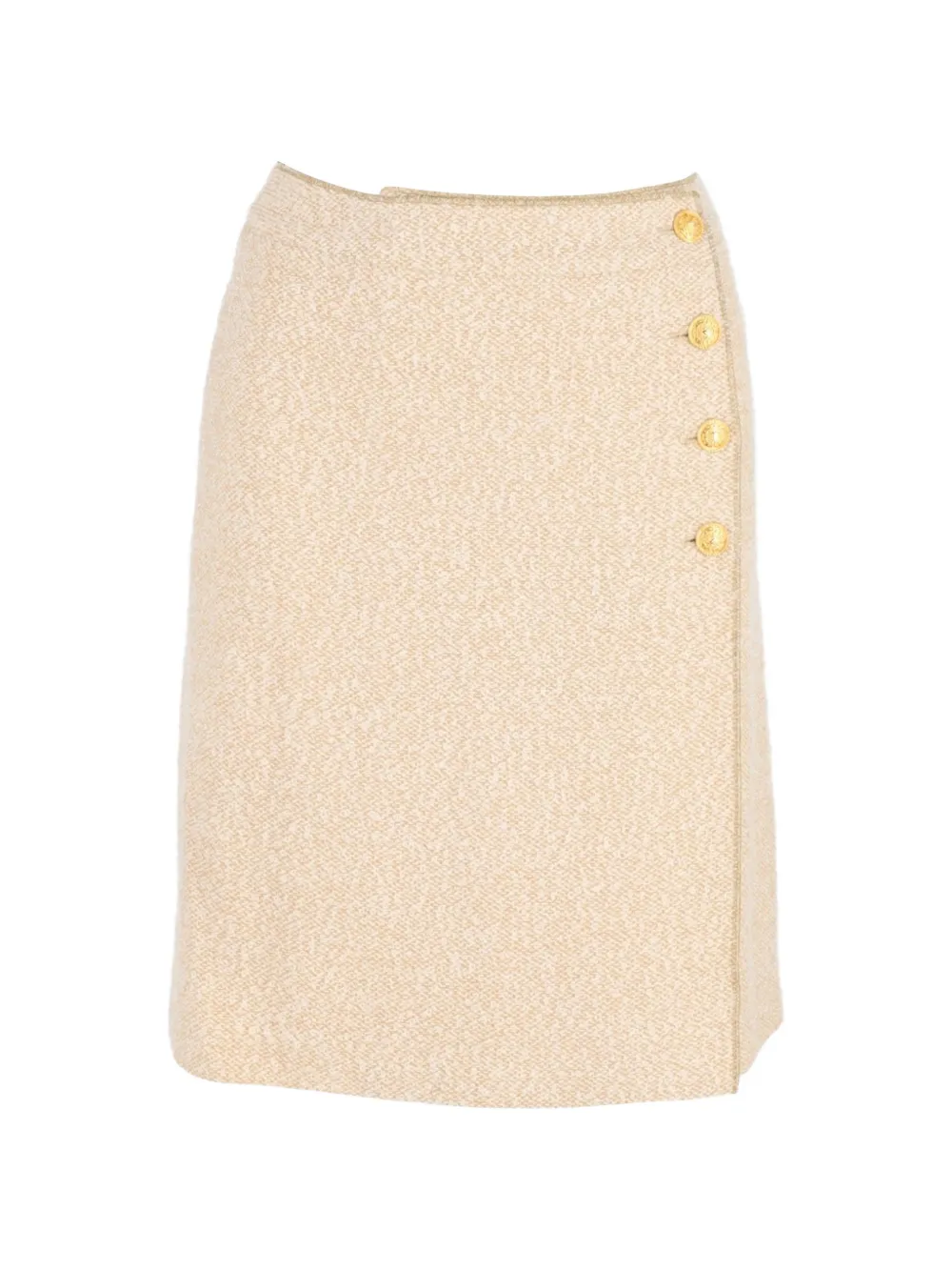 CHANEL Pre-Owned gold button wrap skirt - Toni neutri