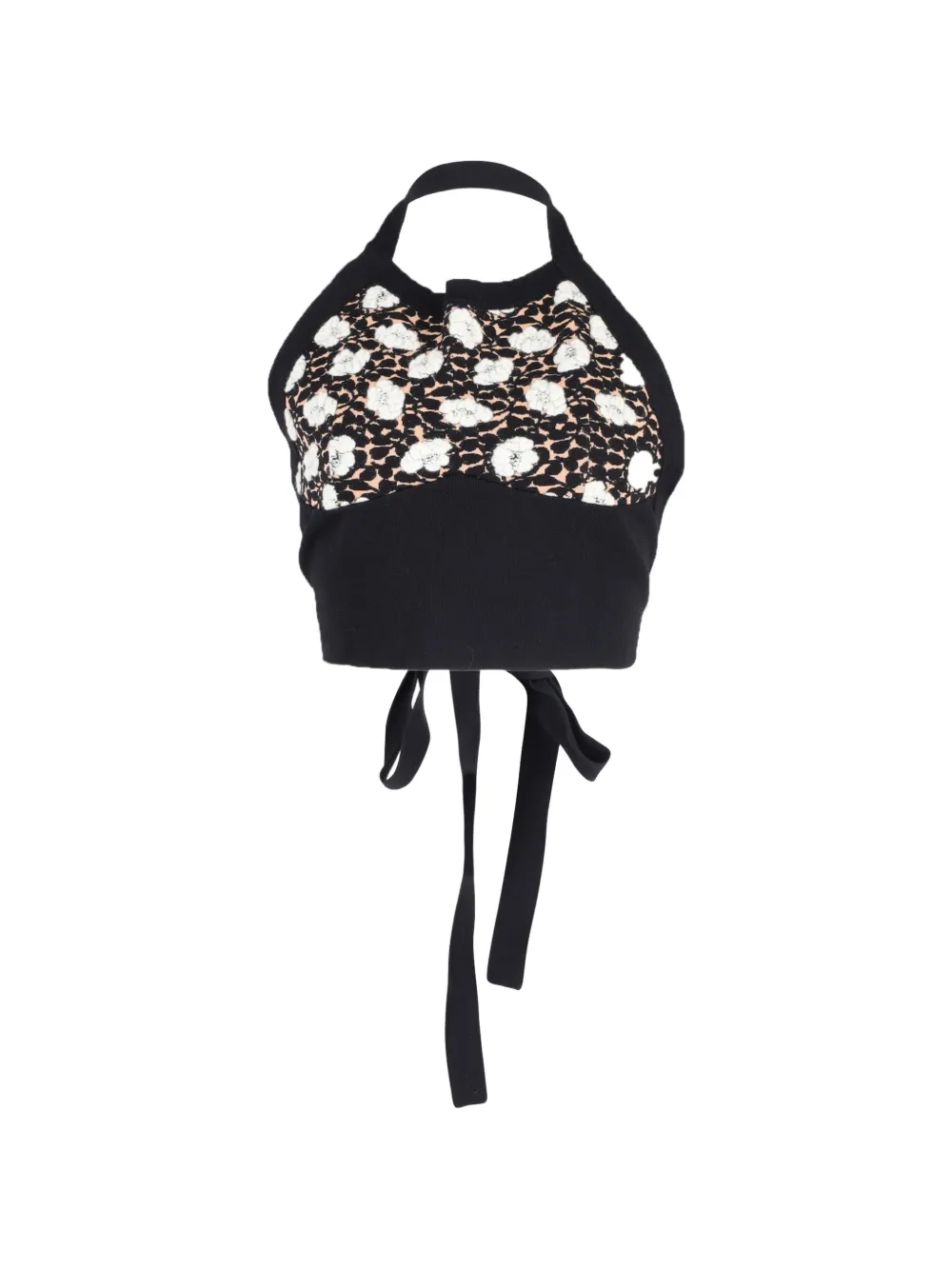 Marni Pre-Owned halterneck floral crop top - Nero
