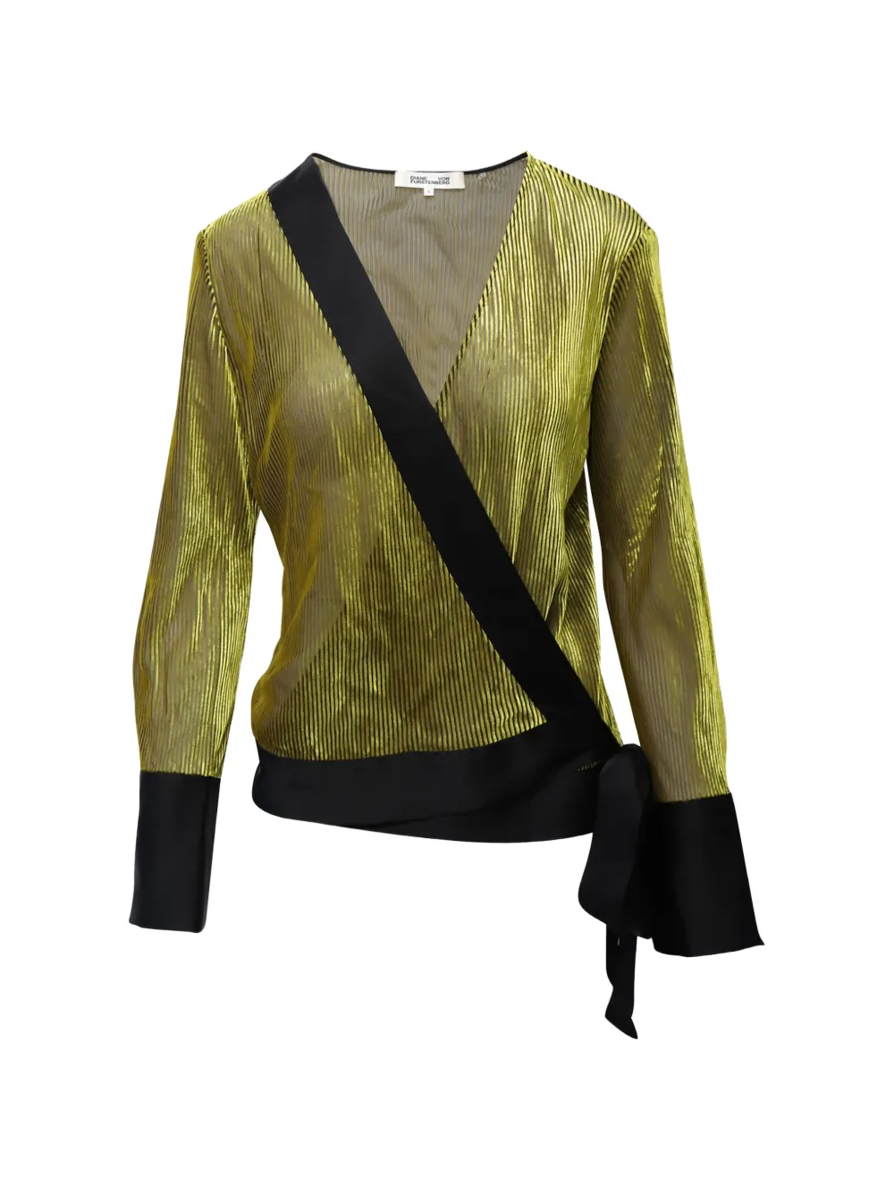 Diane Von Furstenberg Vintage wrap dolman-sleeve top - Giallo