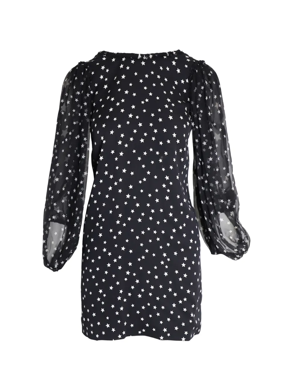 Dolce & Gabbana Pre-Owned star-print bishop-sleeve mini dress - Nero