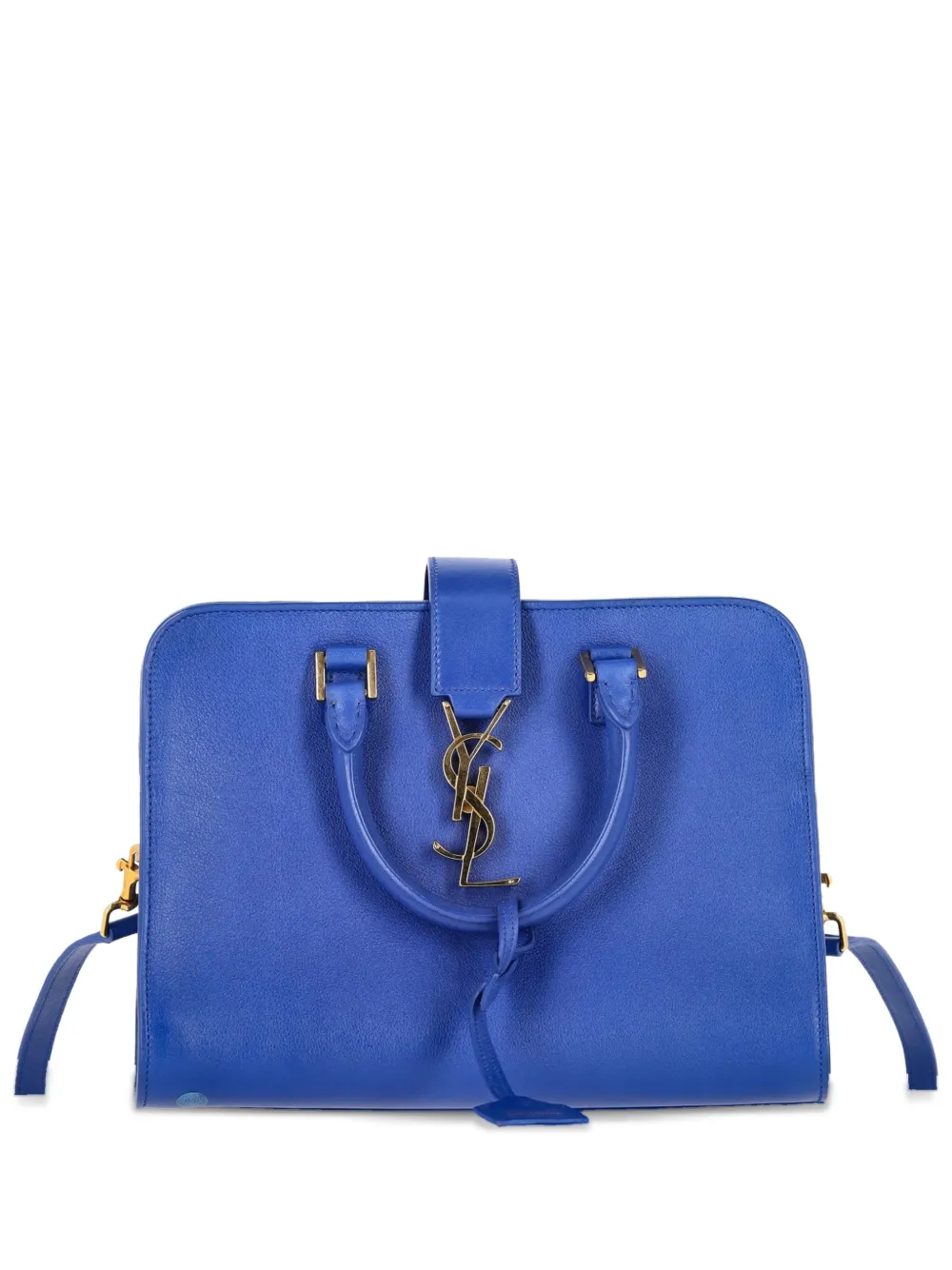Saint Laurent Pre-Owned baby Cabas monogram leather tote bag - Blu