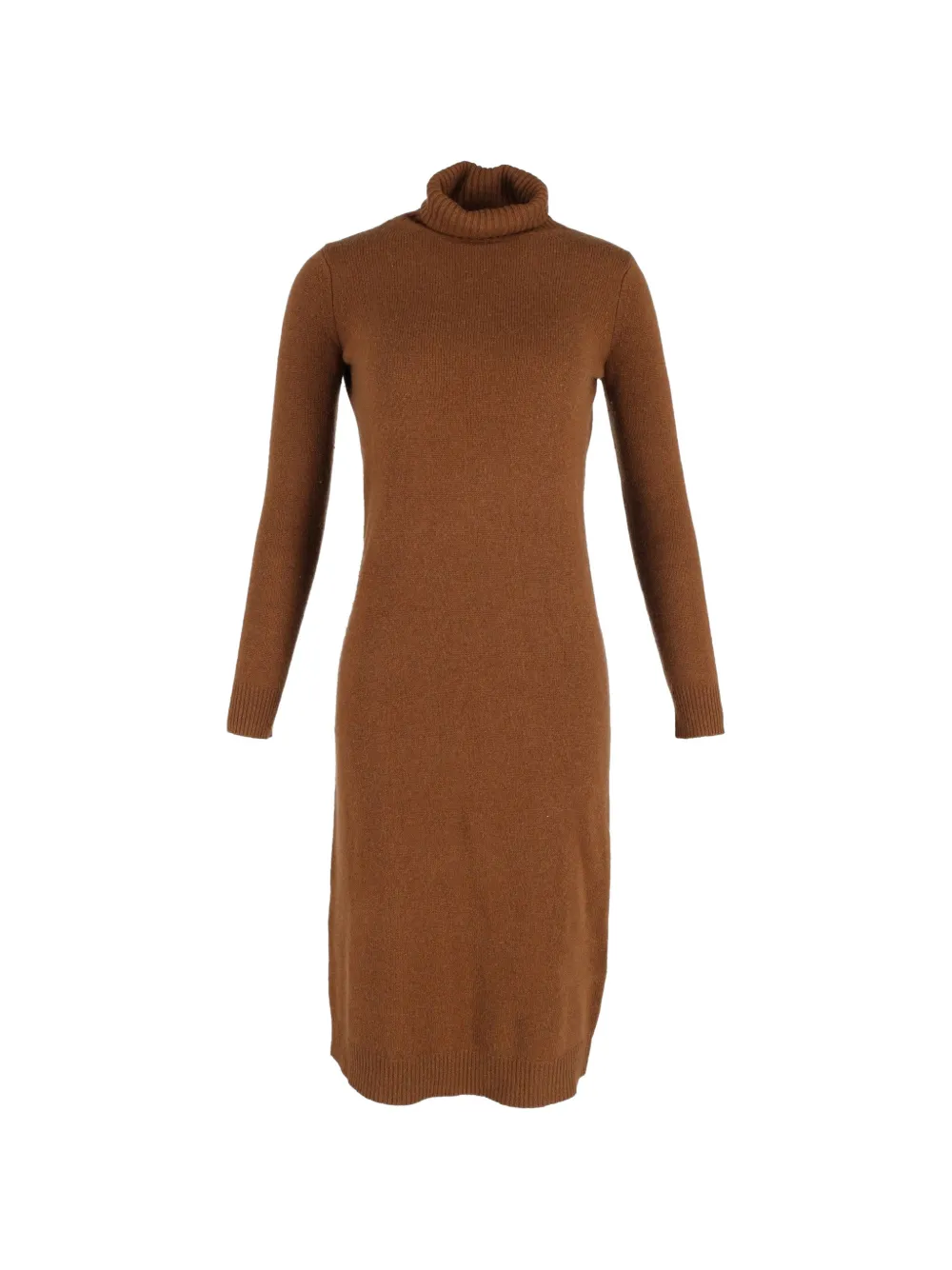 Max Mara knitted turtleneck dress - Marrone