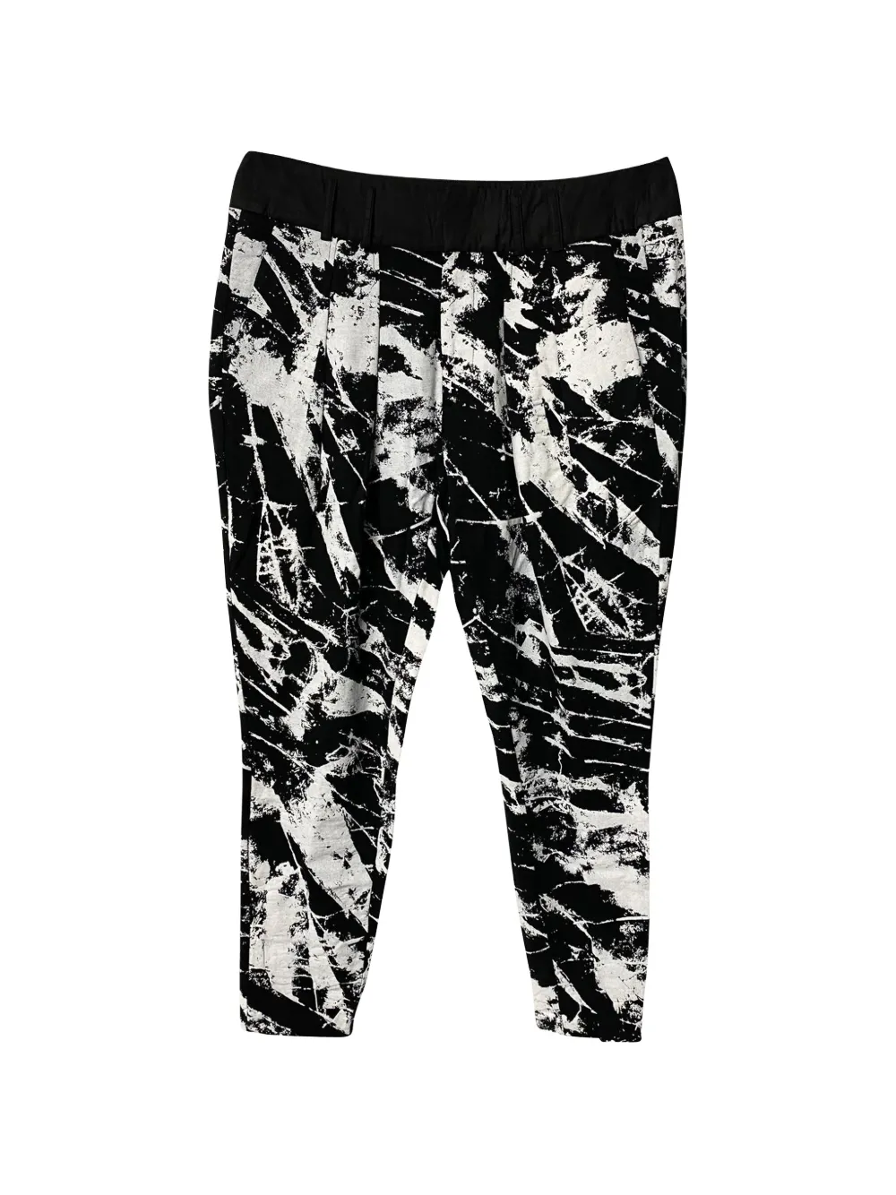 Helmut Lang Pre-Owned marble-print trousers - Nero