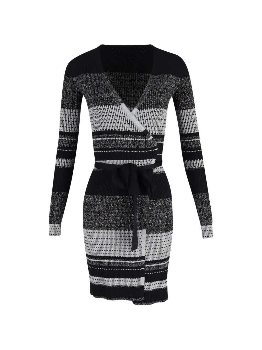 Diane Von Furstenberg Vintage striped wrap dress - Nero