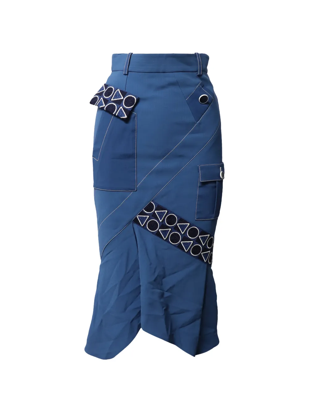 Peter Pilotto geometric asymmetric skirt - Blu