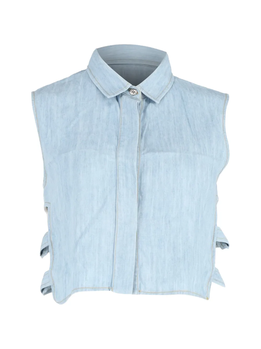 Sea cutout sleeveless shirt - Blu