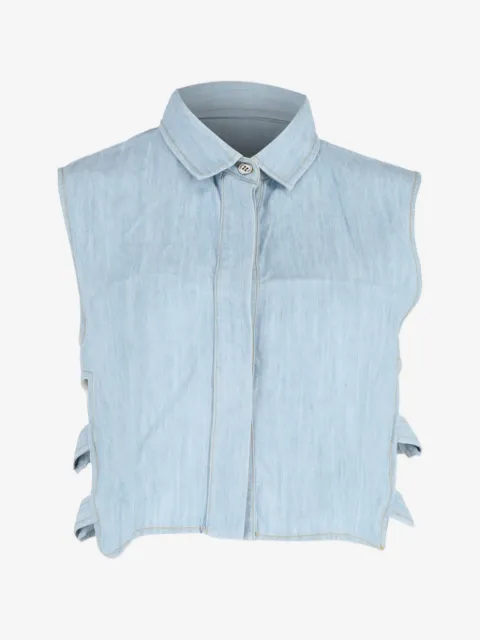 Sea cutout sleeveless shirt