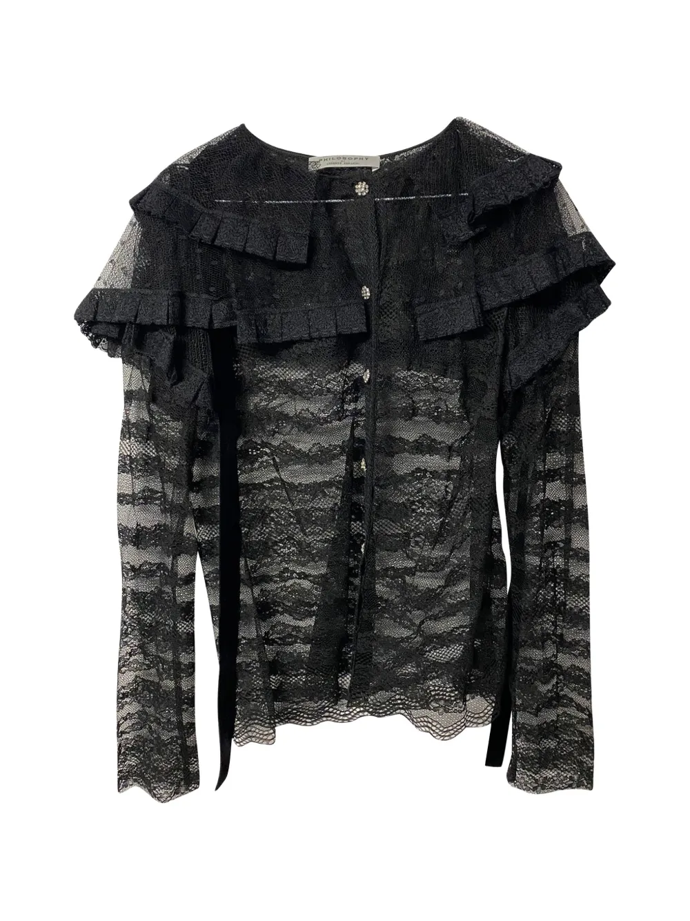Philosophy Di Lorenzo Serafini ruched lace shirt - Nero