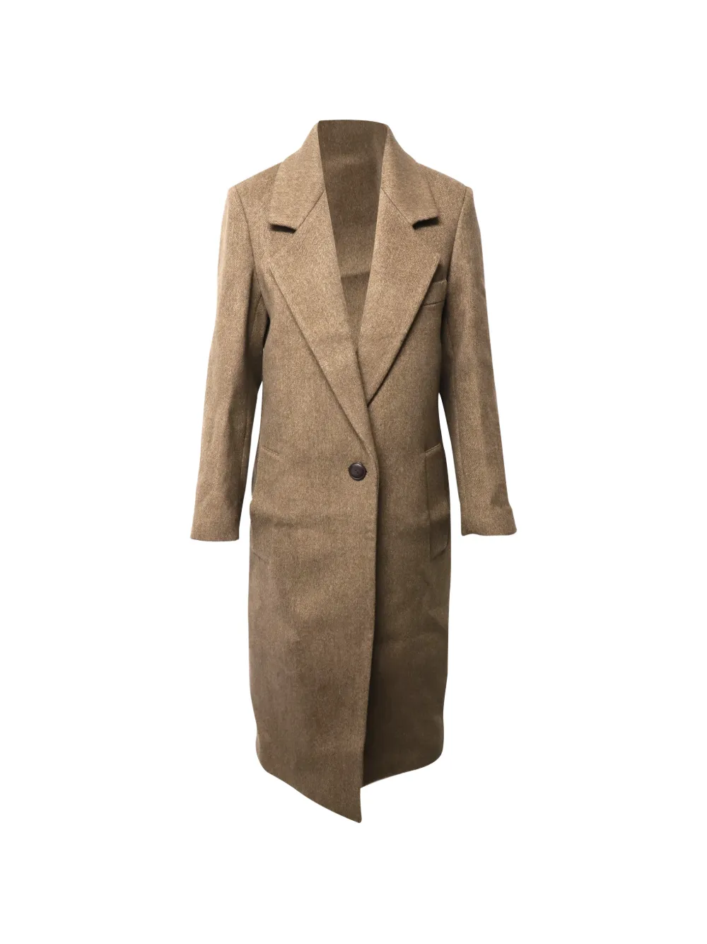 JOSEPH chevron-pattern single-breasted coat - Brown