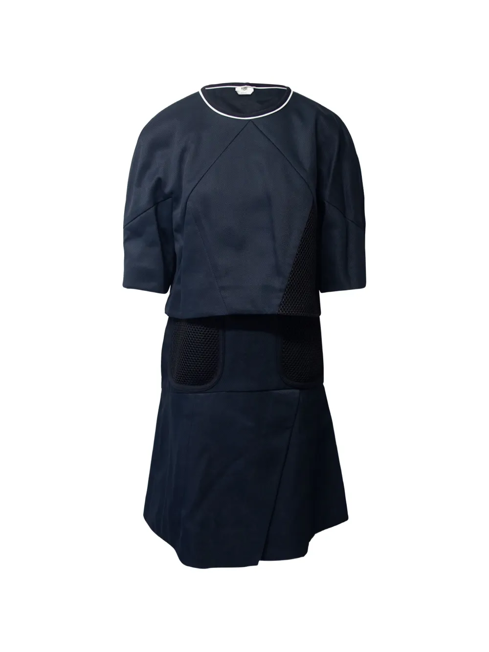 Fendi Pre-Owned cape mesh dress - Blu