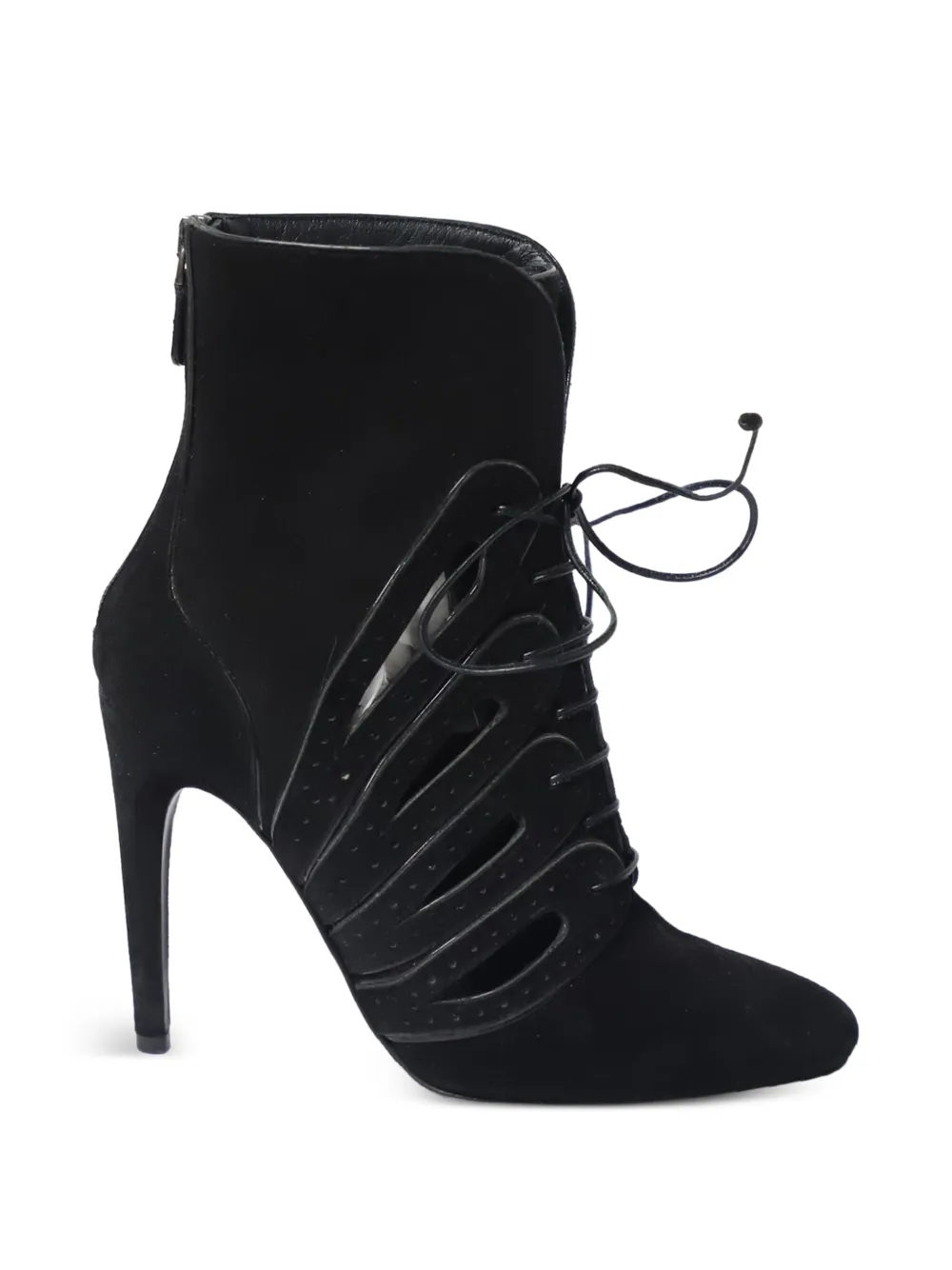 Bottega Veneta Pre-Owned cutout lace-up ankle boots - Nero